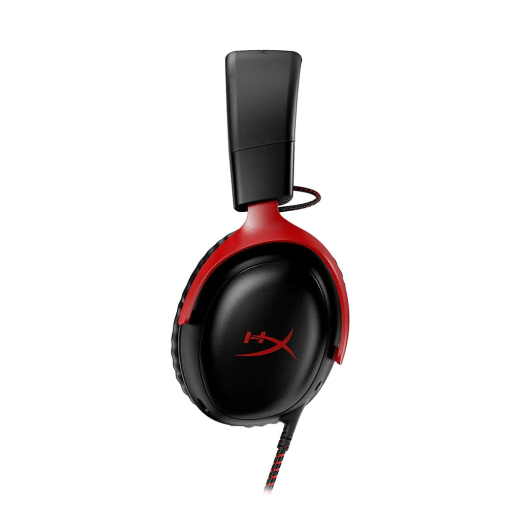 HyperX Cloud III – Wired Gaming Headset, PC, PS5, Xbox Series X|S, Angled 53mm Drivers, Spatial Audio, Memory Foam, Durable Frame, Ultra-Clear 10mm Mic, USB-C, USB-A, 3.5mm – Black/Red