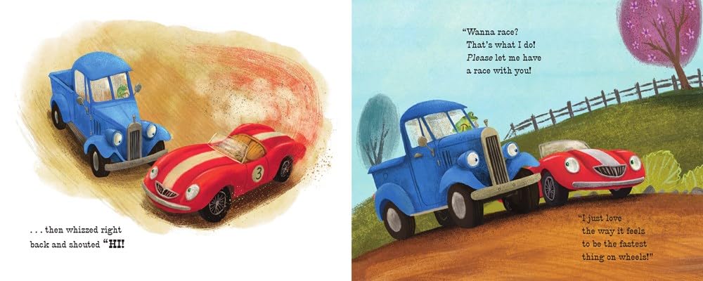 Little Blue Truck and Racer Red: A Fun Picture Book About Race Cars, Friendship, and Trying Your Best for Children (Ages 4-8)