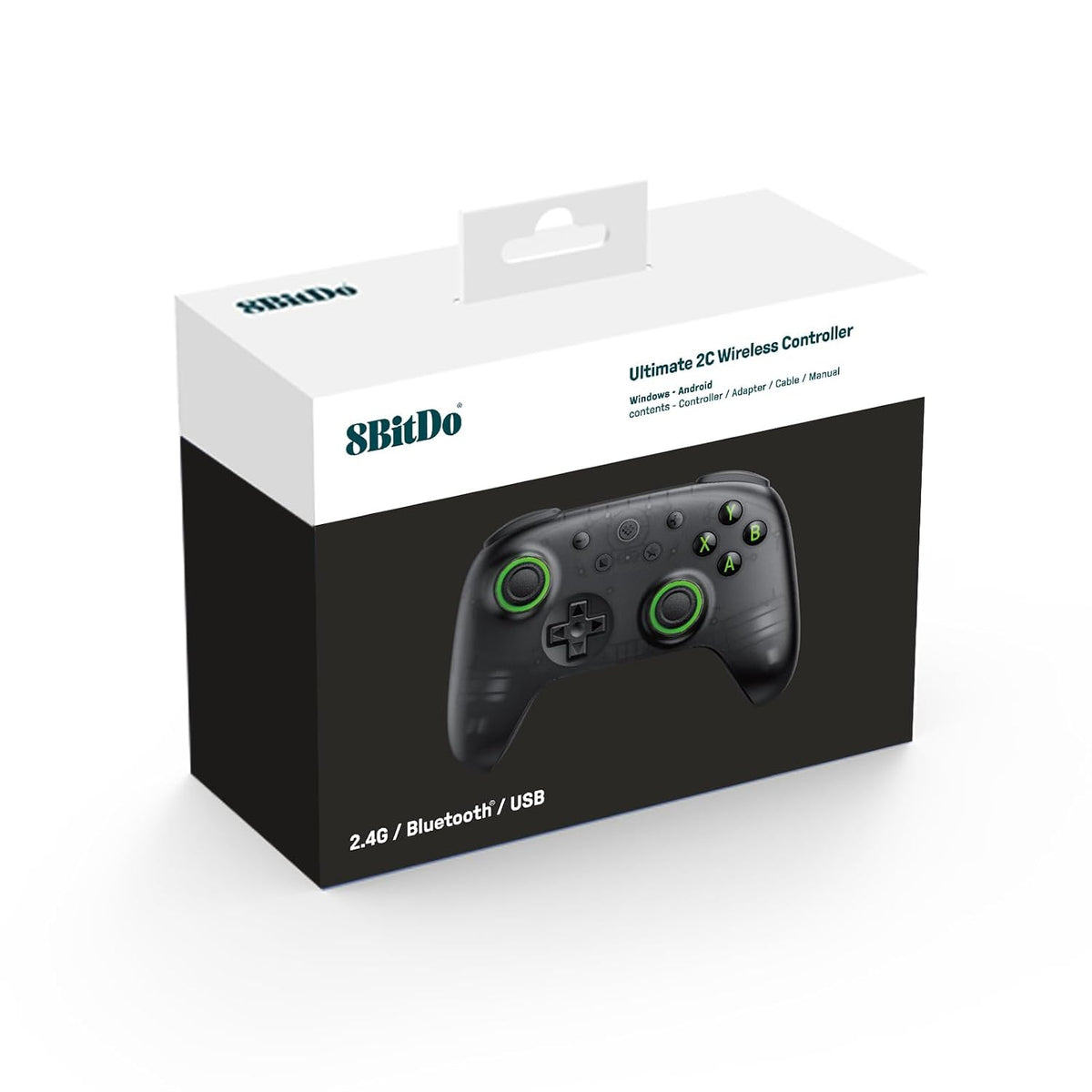 8Bitdo Ultimate 2C Wireless Controller for Windows PC and Android, with 1000 Hz Polling Rate, Hall Effect Joysticks and Triggers, and Remappable L4/R4 Bumpers (Transparent Black)