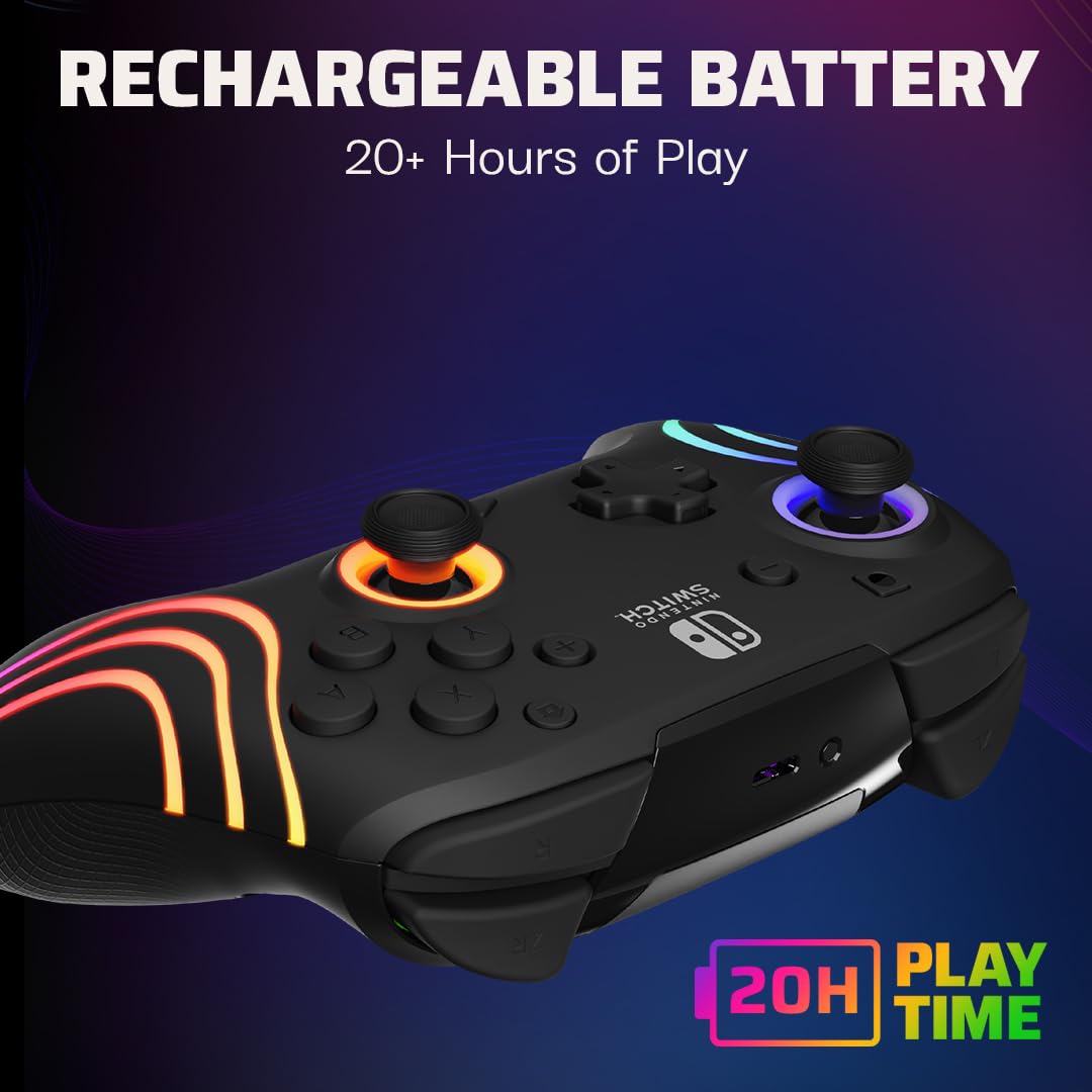 PDP Afterglow Wave Wireless RGB Gaming Controller for Nintendo Switch 2