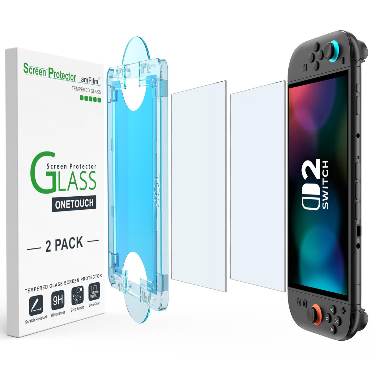 amFilm Auto-Alignment OneTouch for Nintendo Switch 2 Screen Protector 2025