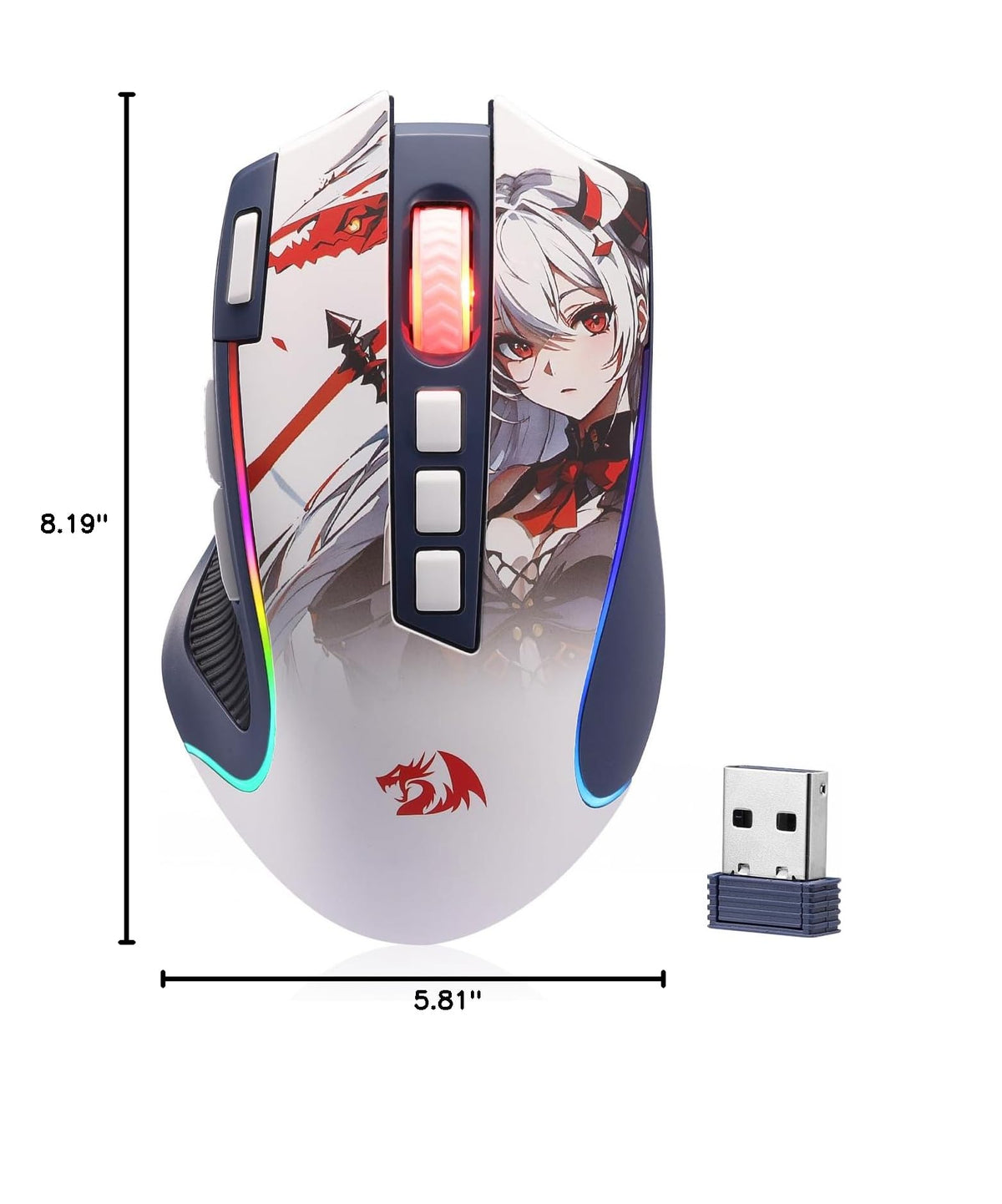 Redragon M612 Wired RGB Optical Gaming Mouse 8000 DPI Remapping Keys