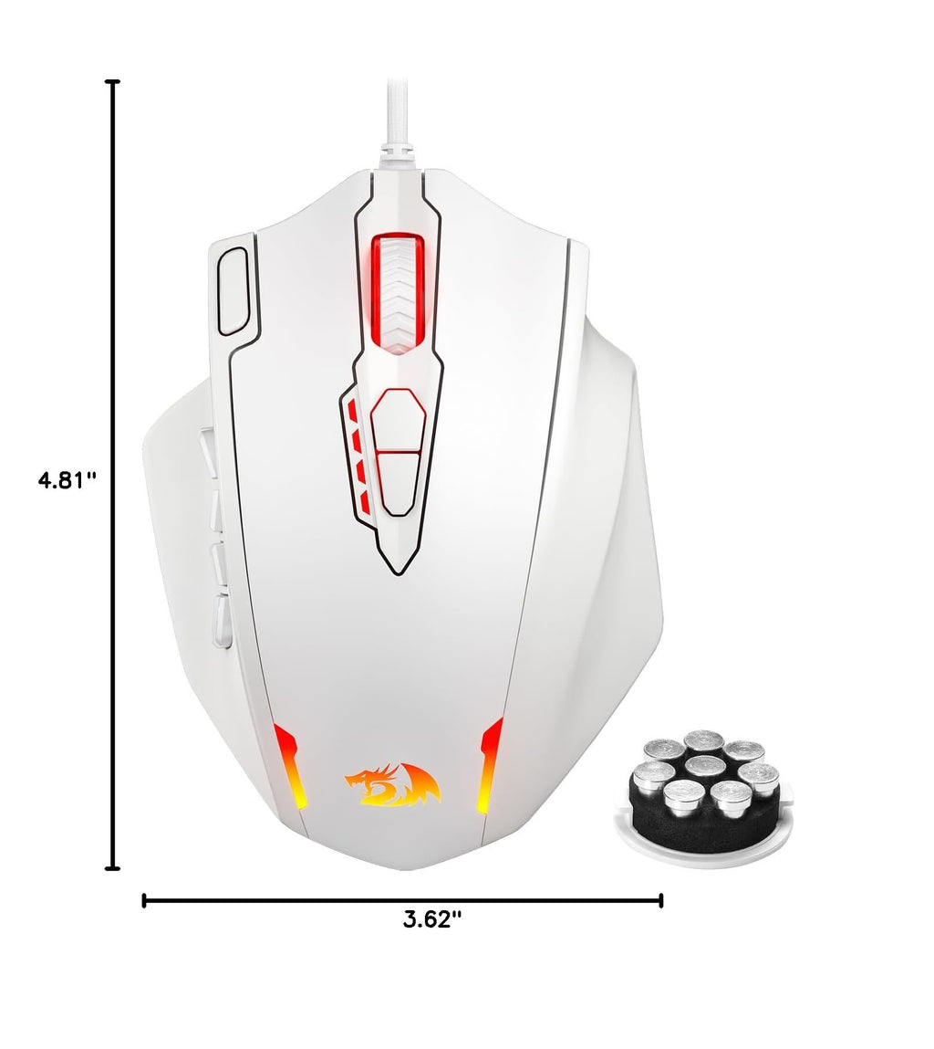 Redragon M908 Wired MMO RGB Gaming Mouse 12400 DPI Remapping Keys