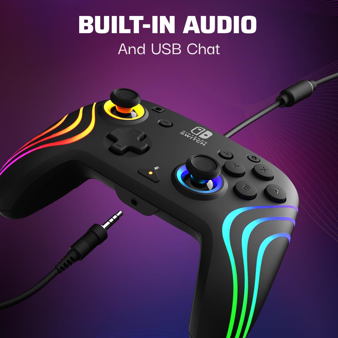 PDP Afterglow Wave Wireless RGB Gaming Controller for Nintendo Switch 2