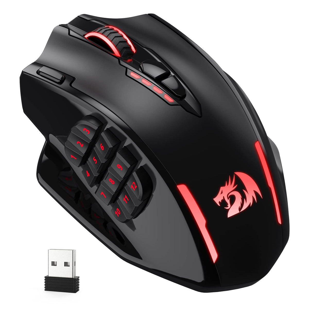 Redragon M908 Wired MMO RGB Gaming Mouse 12400 DPI Remapping Keys