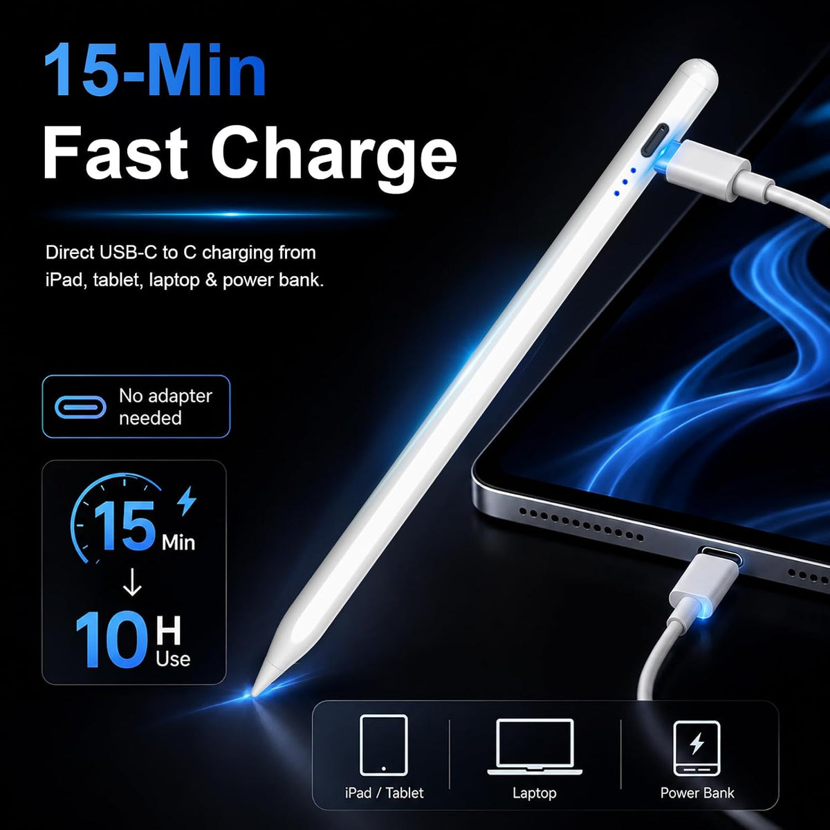HATOKU Stylus Pen for Apple iPad 2018-2026 Magnetic for Note-Taking Drawing