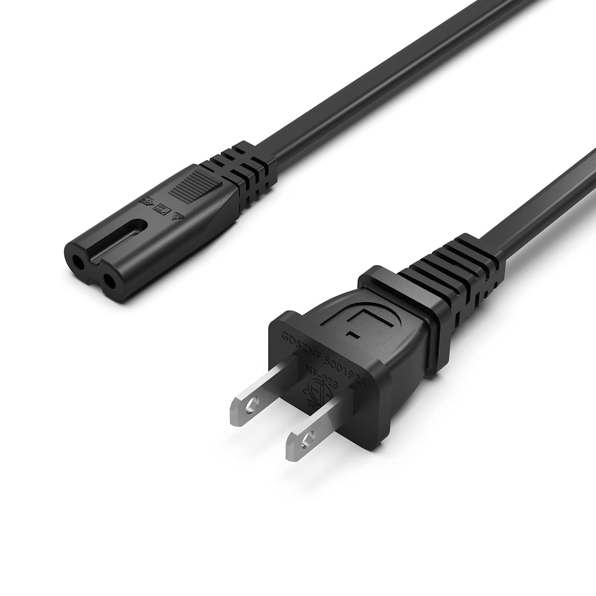 Superer AC Power Cord Cable Fit for Sony PS5 PS4 PS3 Slim PlayStation 5 4 3, Xbox Series X/S, Xbox One X/S, TV, Printer, Speaker, Universal IEC C7 Figure 8 2 Prong Replacement Cables, ETL Listed