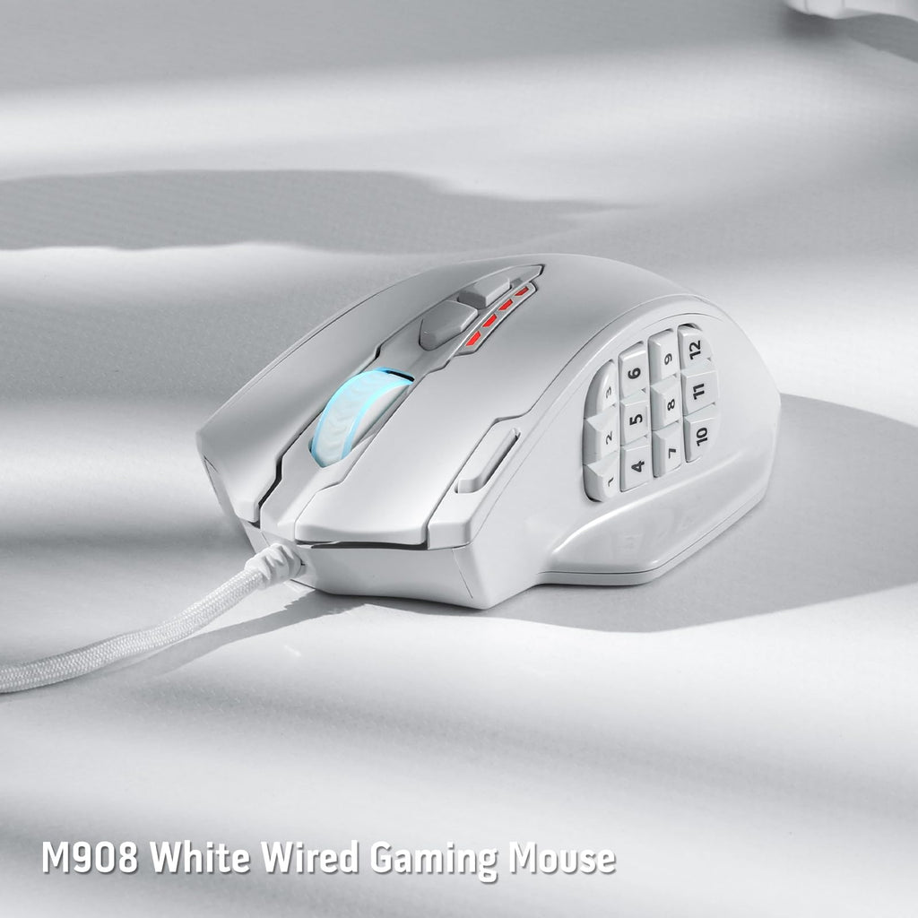 Redragon M908 Wired MMO RGB Gaming Mouse 12400 DPI Remapping Keys