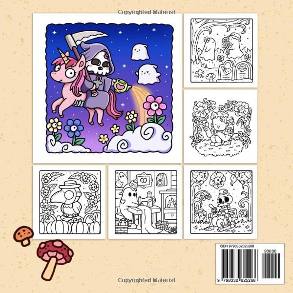 Spooky Cutie: Coloring Book for Adults and Teens Featuring Adorable Creepy Creatures in Cozy Hygge Moments for Relaxation (Cozy Spaces Coloring)