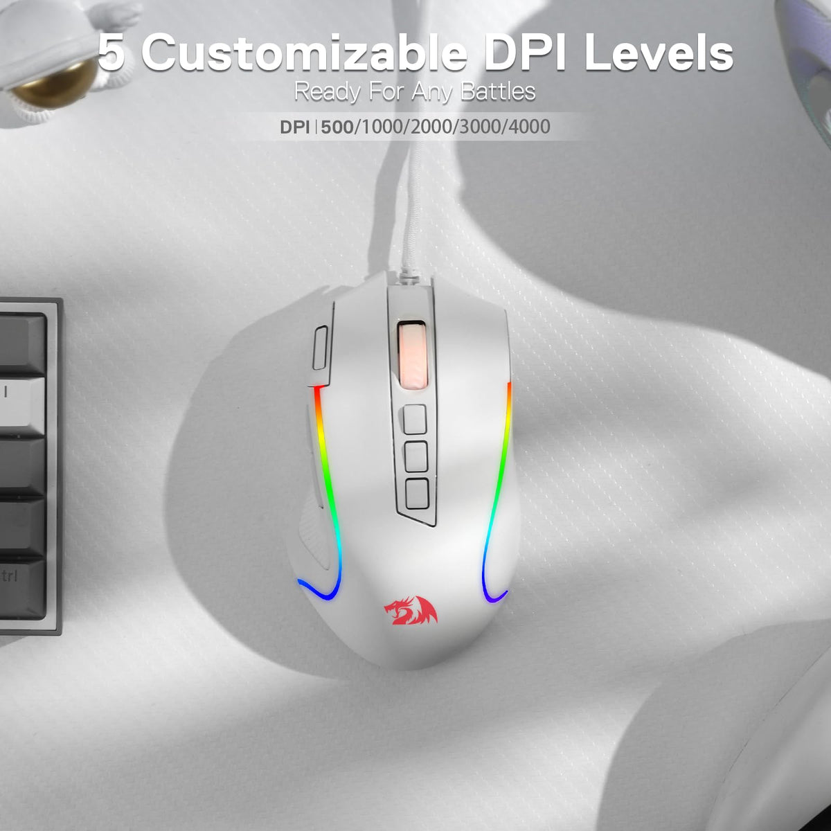 Redragon M612 Wired RGB Optical Gaming Mouse 8000 DPI Remapping Keys