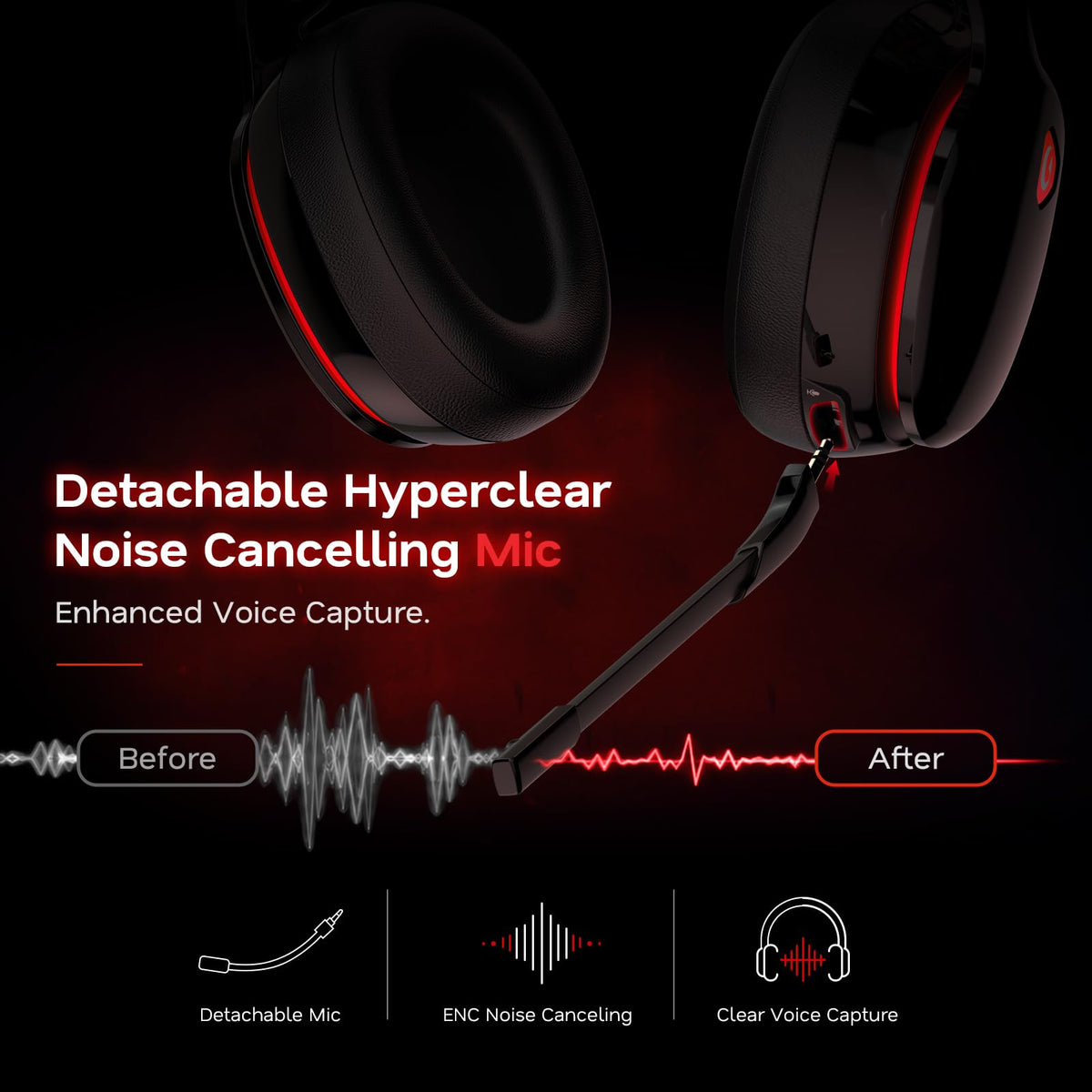 AOC 2.4GHz Wireless Gaming Headset for PS5, PS4, PC, Switch, 45Hr, White
