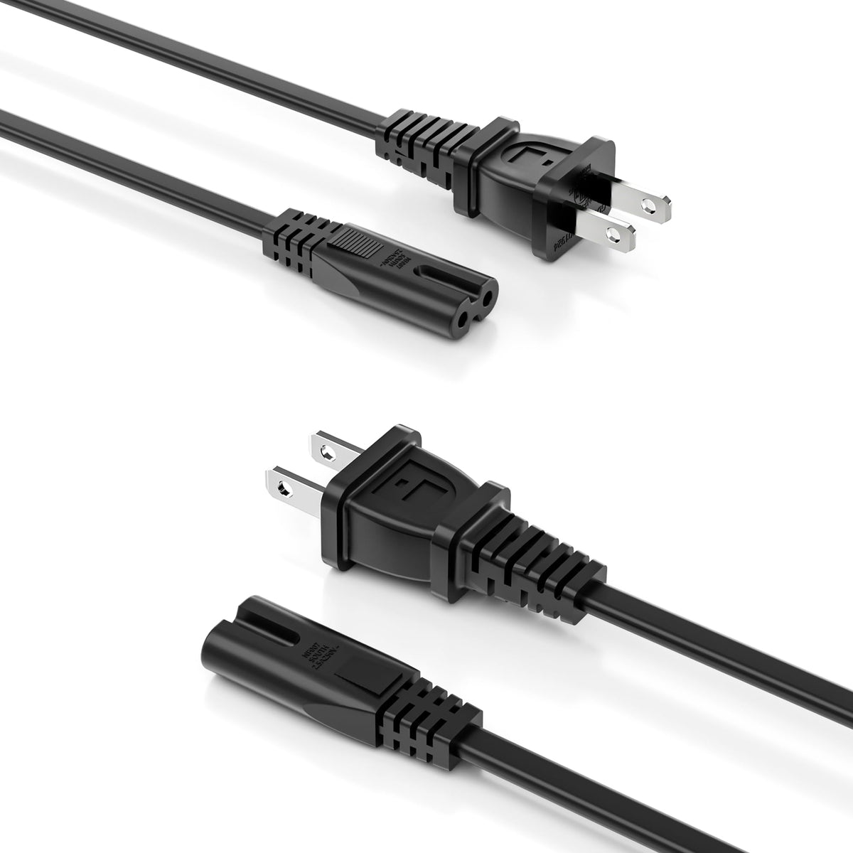 Superer AC Power Cord Cable Fit for Sony PS5 PS4 PS3 Slim PlayStation 5 4 3, Xbox Series X/S, Xbox One X/S, TV, Printer, Speaker, Universal IEC C7 Figure 8 2 Prong Replacement Cables, ETL Listed