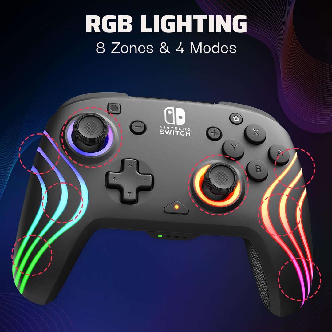 PDP Afterglow Wave Wireless RGB Gaming Controller for Nintendo Switch 2