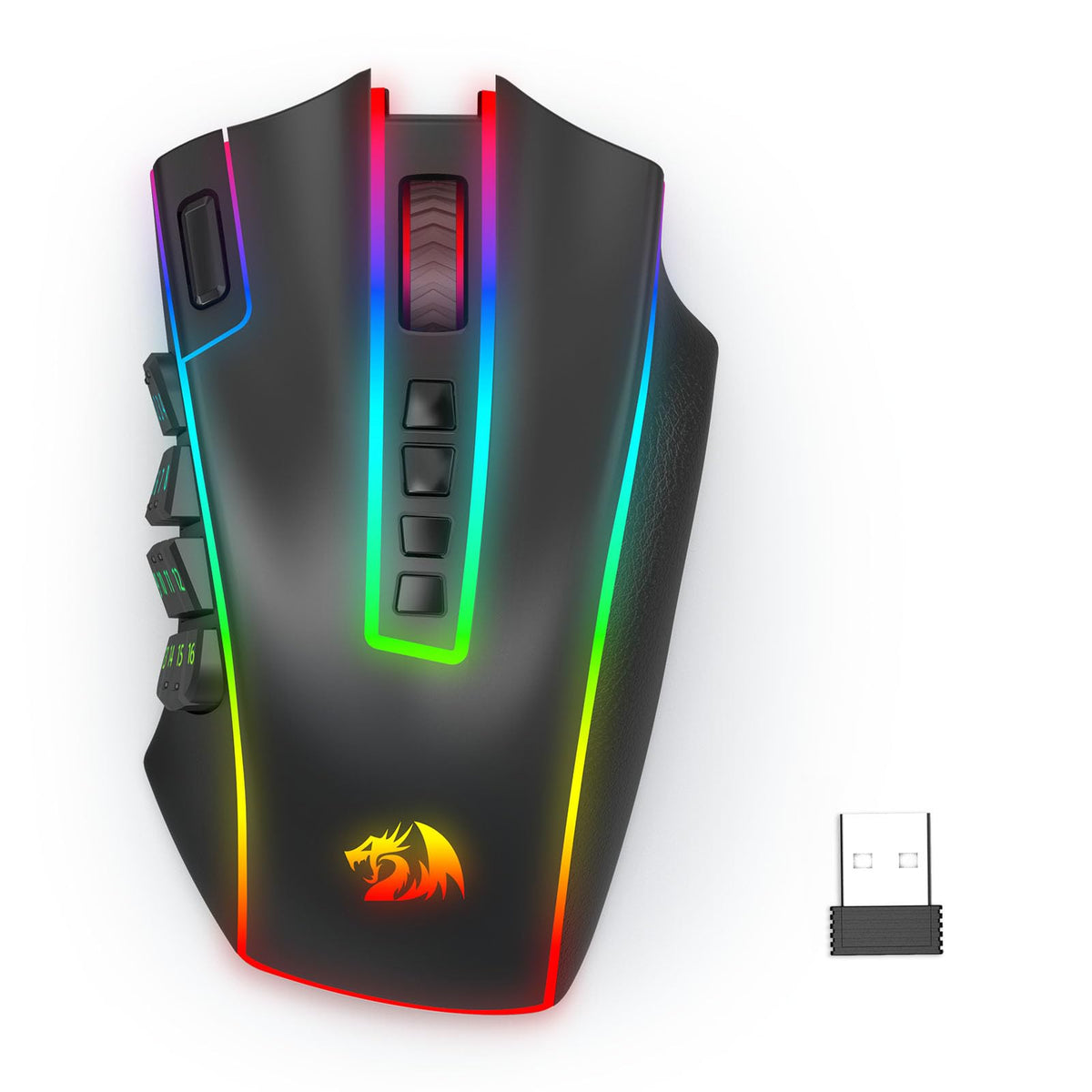 Redragon M908 Wired MMO RGB Gaming Mouse 12400 DPI Remapping Keys