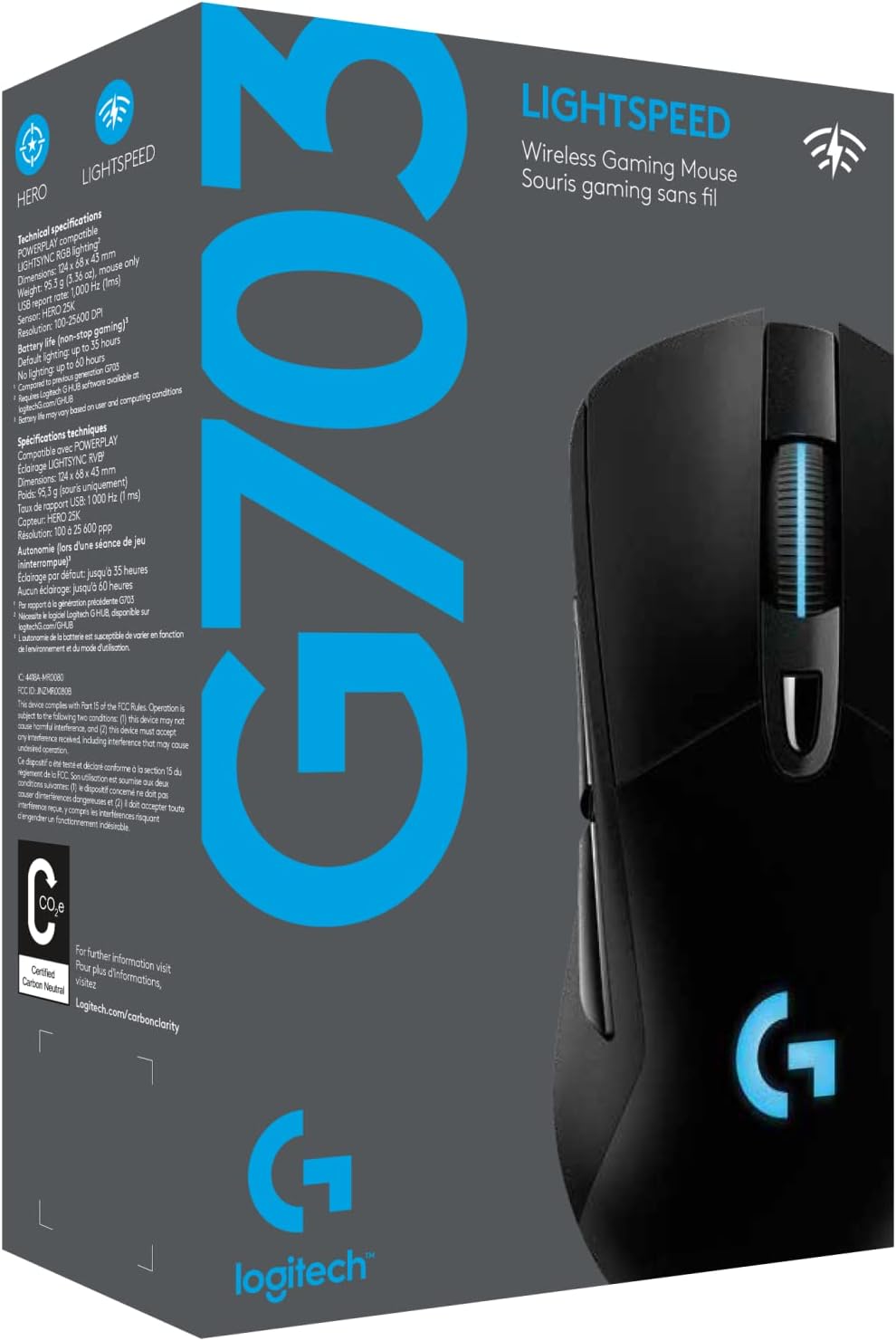 Logitech G703 Lightspeed Wireless Gaming Mouse - Black