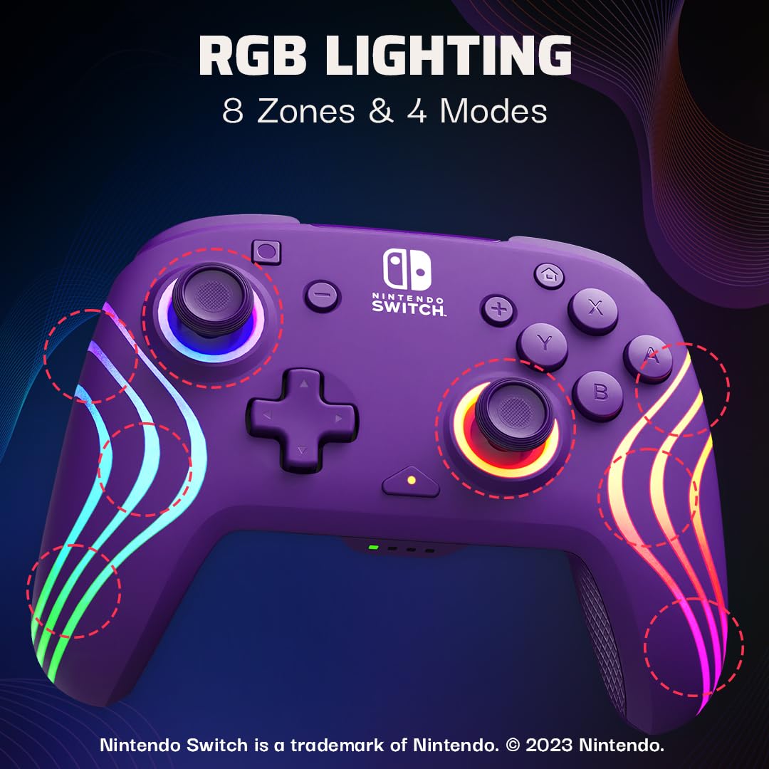 PDP Afterglow Wave Wireless RGB Gaming Controller for Nintendo Switch 2