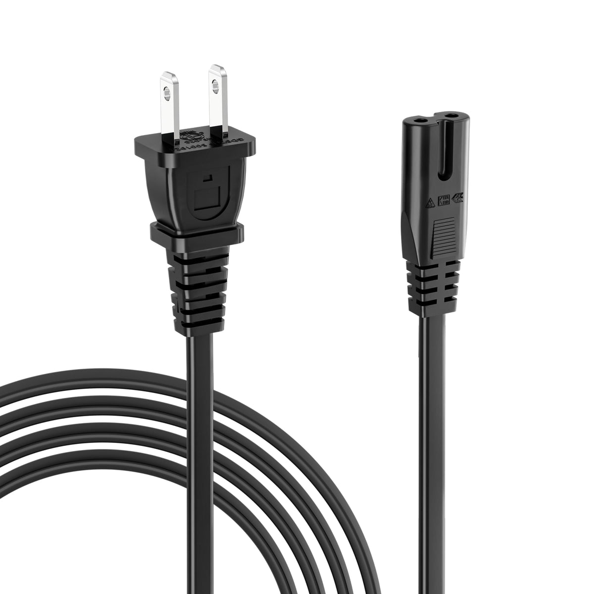 Superer AC Power Cord Cable Fit for Sony PS5 PS4 PS3 Slim PlayStation 5 4 3, Xbox Series X/S, Xbox One X/S, TV, Printer, Speaker, Universal IEC C7 Figure 8 2 Prong Replacement Cables, ETL Listed