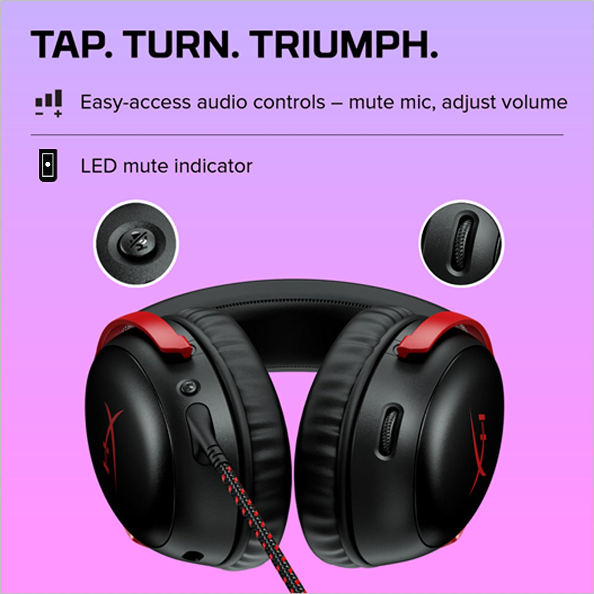 HyperX Cloud III – Wired Gaming Headset, PC, PS5, Xbox Series X|S, Angled 53mm Drivers, Spatial Audio, Memory Foam, Durable Frame, Ultra-Clear 10mm Mic, USB-C, USB-A, 3.5mm – Black/Red