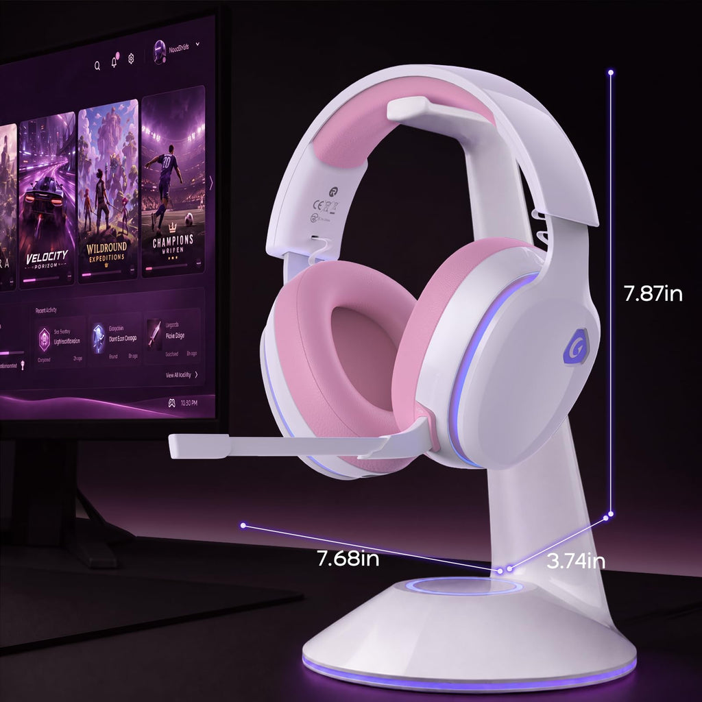 AOC 2.4GHz Wireless Gaming Headset for PS5, PS4, PC, Switch, 45Hr, White