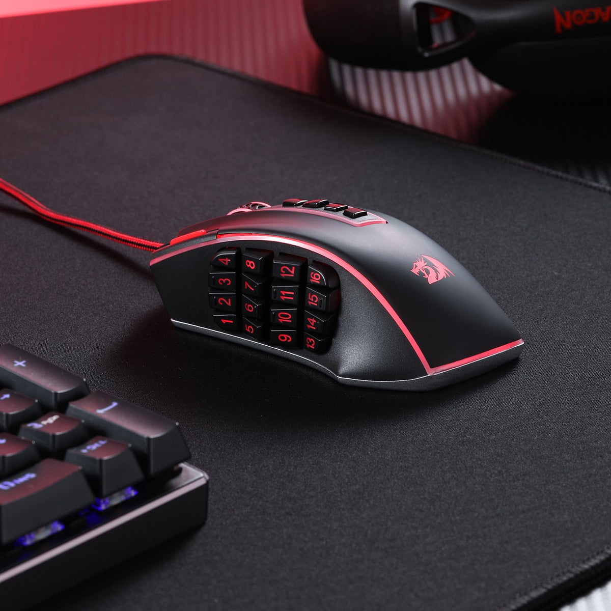 Redragon M908 Wired MMO RGB Gaming Mouse 12400 DPI Remapping Keys