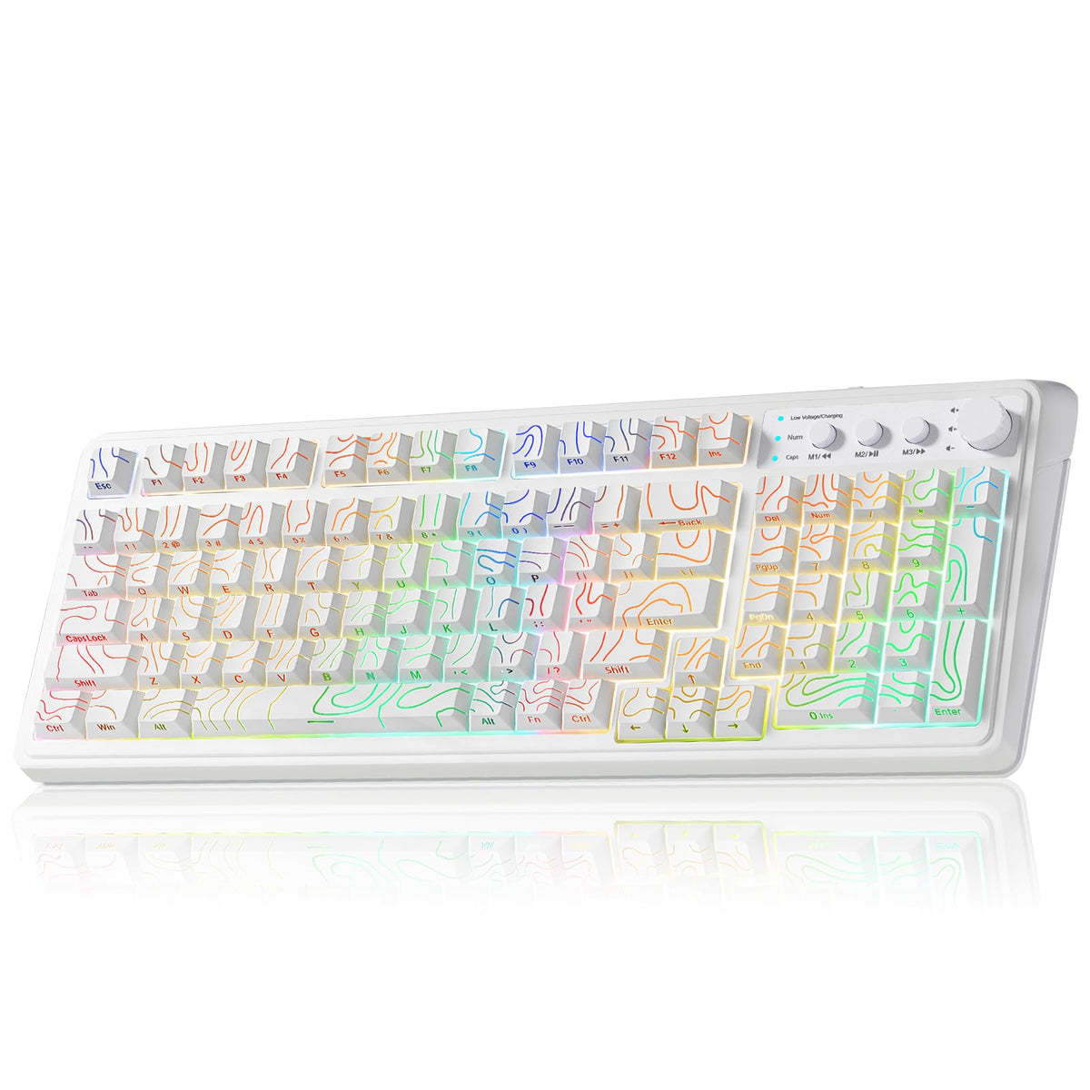 AULA 99 Key Keyboard, Wireless Gaming Keyboard Bluetooth Computer Keyboards