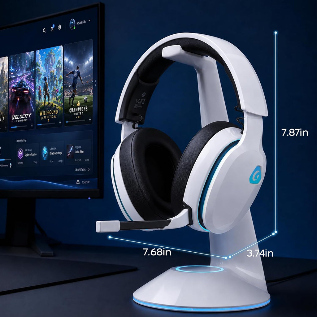 AOC 2.4GHz Wireless Gaming Headset for PS5, PS4, PC, Switch, 45Hr, White