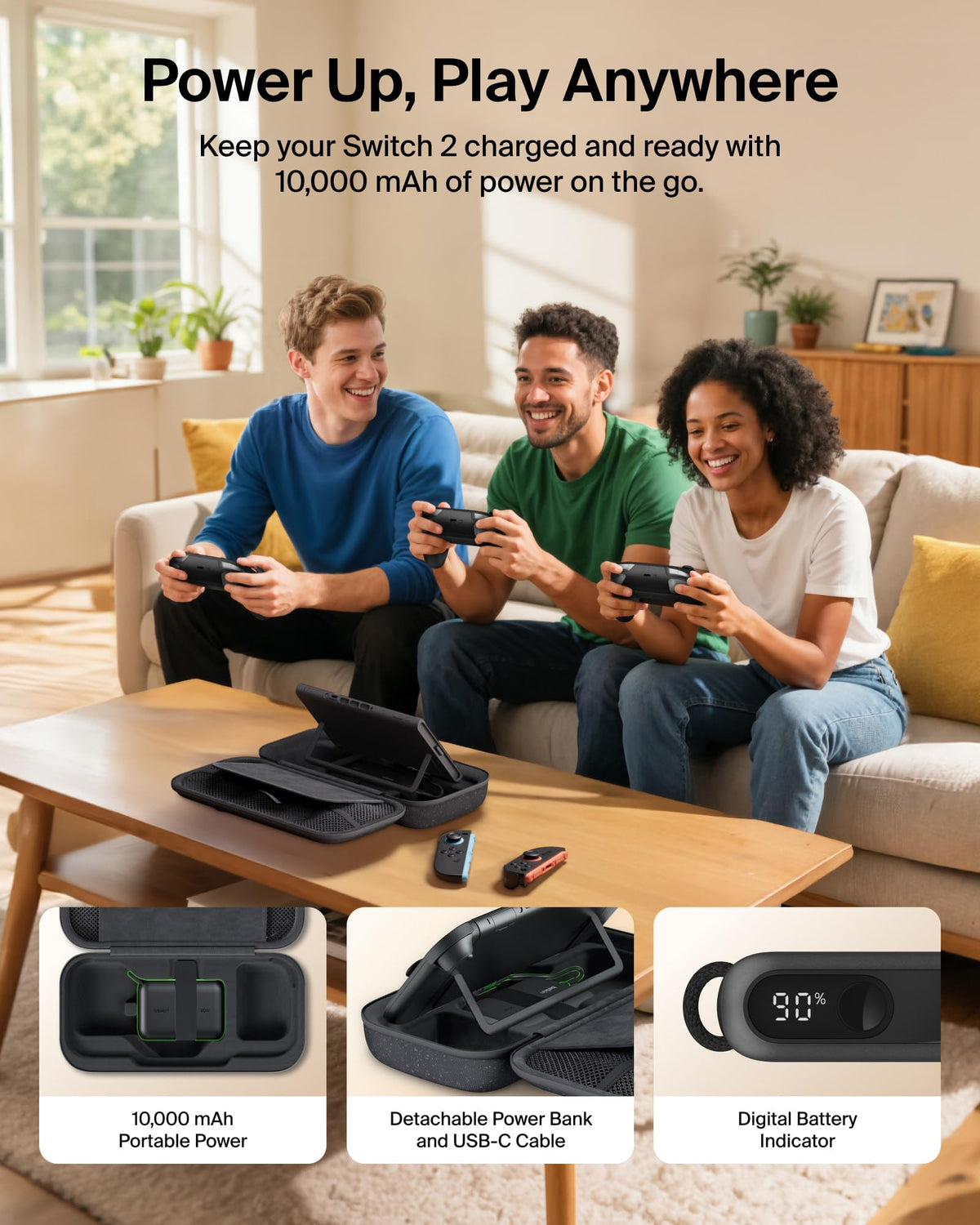 Belkin Nintendo Switch 2 Case, Slim Carrying Travel Bag with AirTag Holder