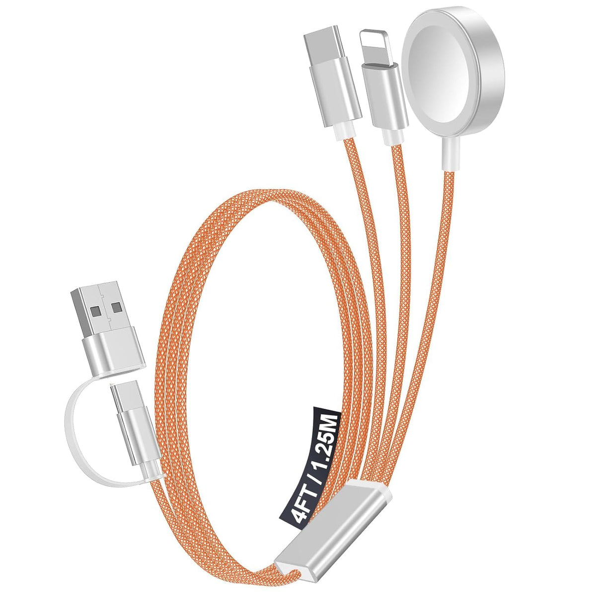 2Pack Travel Essentials for Apple Watch Charger,3-in-2 Multi Charging Cable