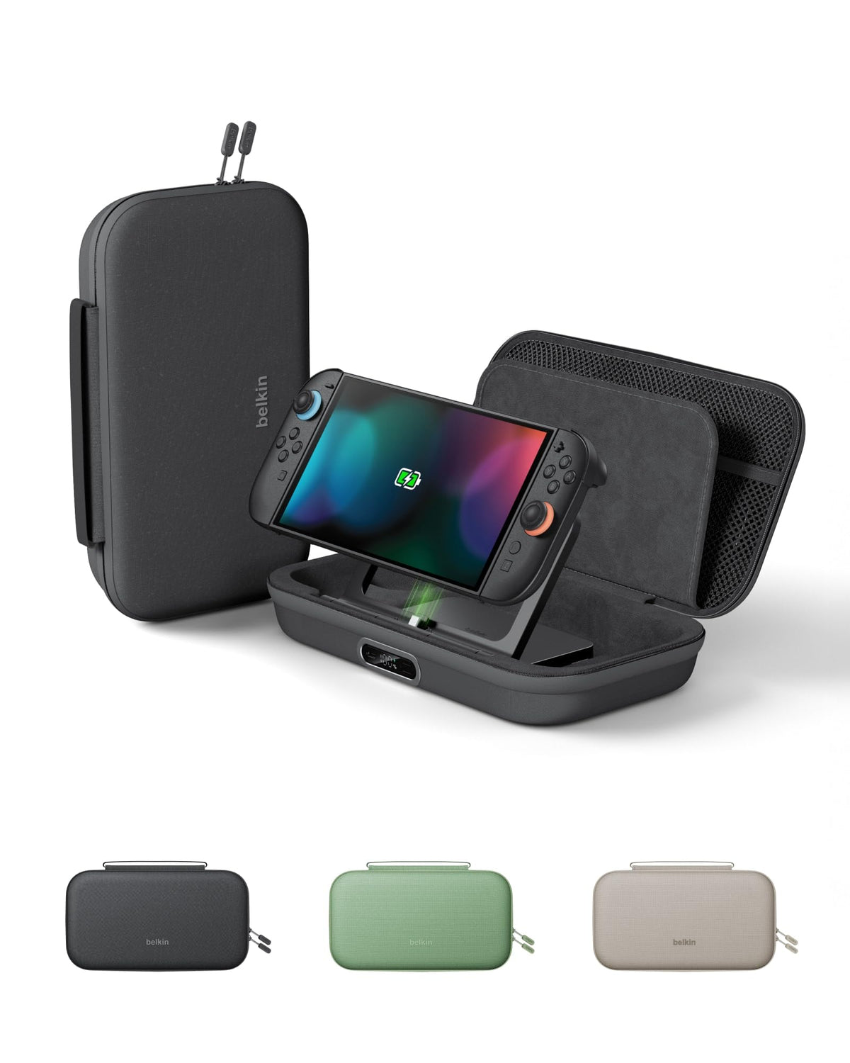 Belkin Nintendo Switch 2 Case, Slim Carrying Travel Bag with AirTag Holder