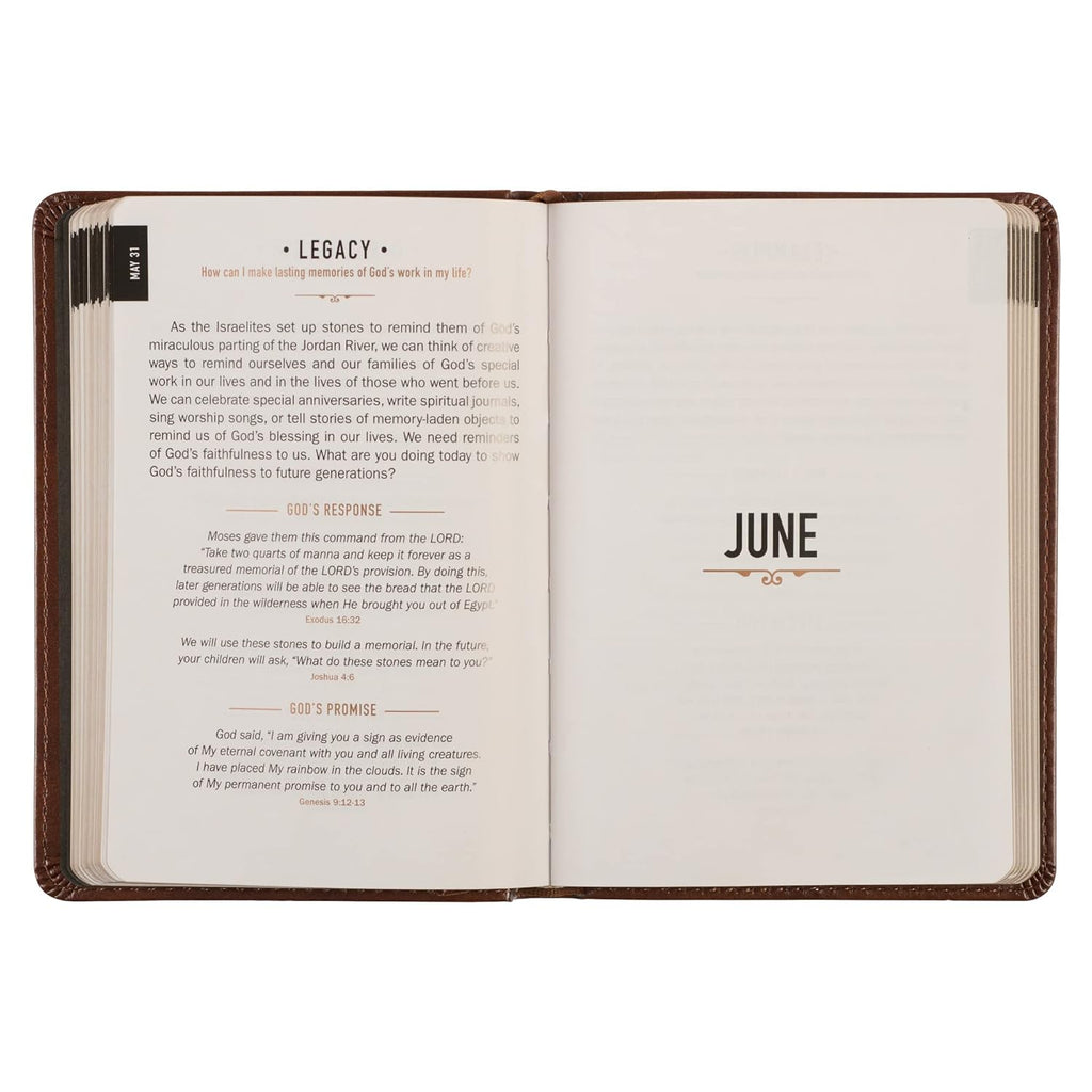 One Minute with God for Men 365 Devotions, Brown Faux Leather Flexcover