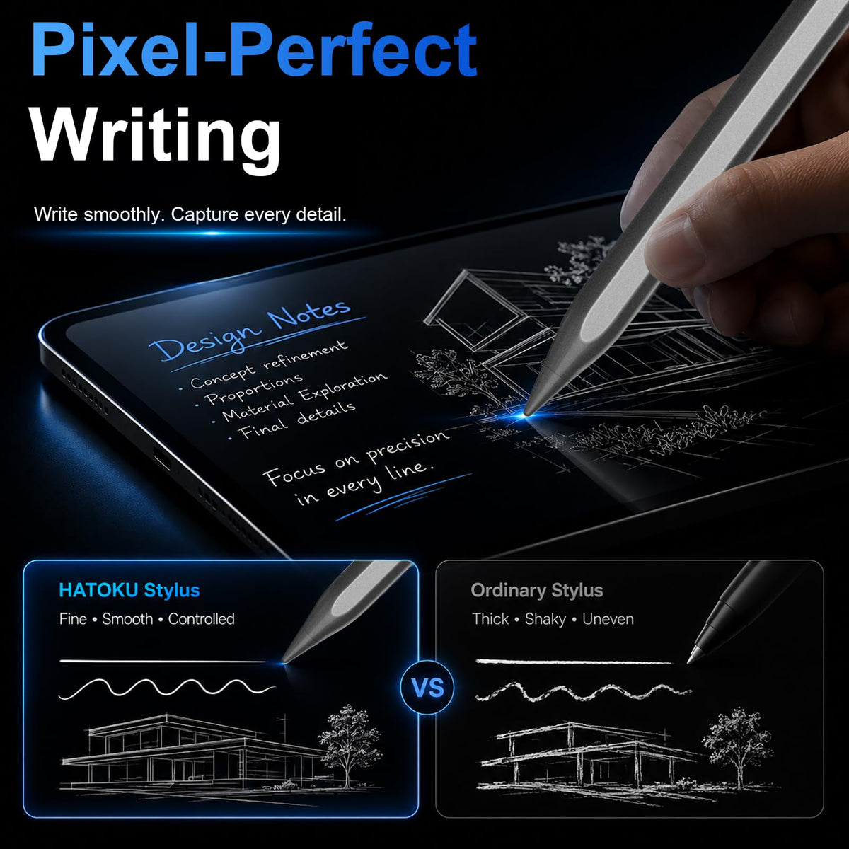 HATOKU Stylus Pen for Apple iPad 2018-2026 Magnetic for Note-Taking Drawing