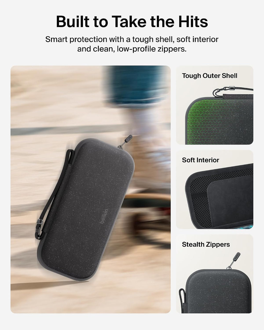 Belkin Nintendo Switch 2 Case, Slim Carrying Travel Bag with AirTag Holder