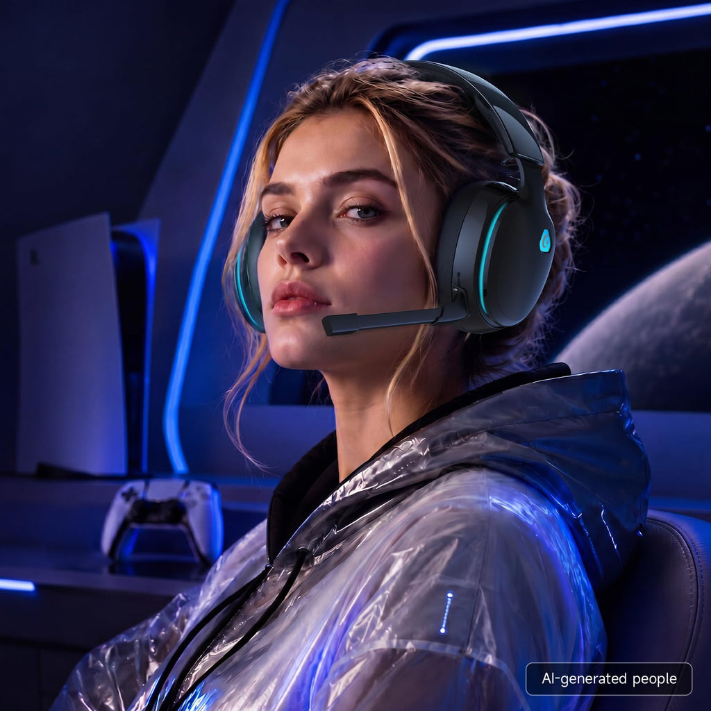 AOC 2.4GHz Wireless Gaming Headset for PS5, PS4, PC, Switch, 45Hr, White