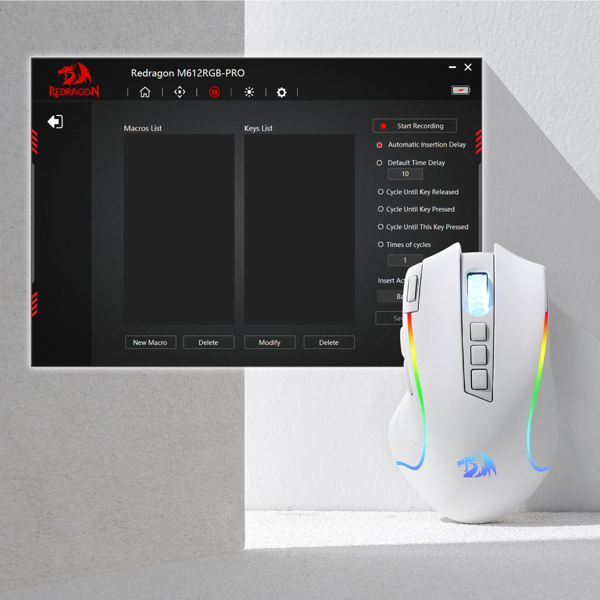 Redragon M612 Wired RGB Optical Gaming Mouse 8000 DPI Remapping Keys
