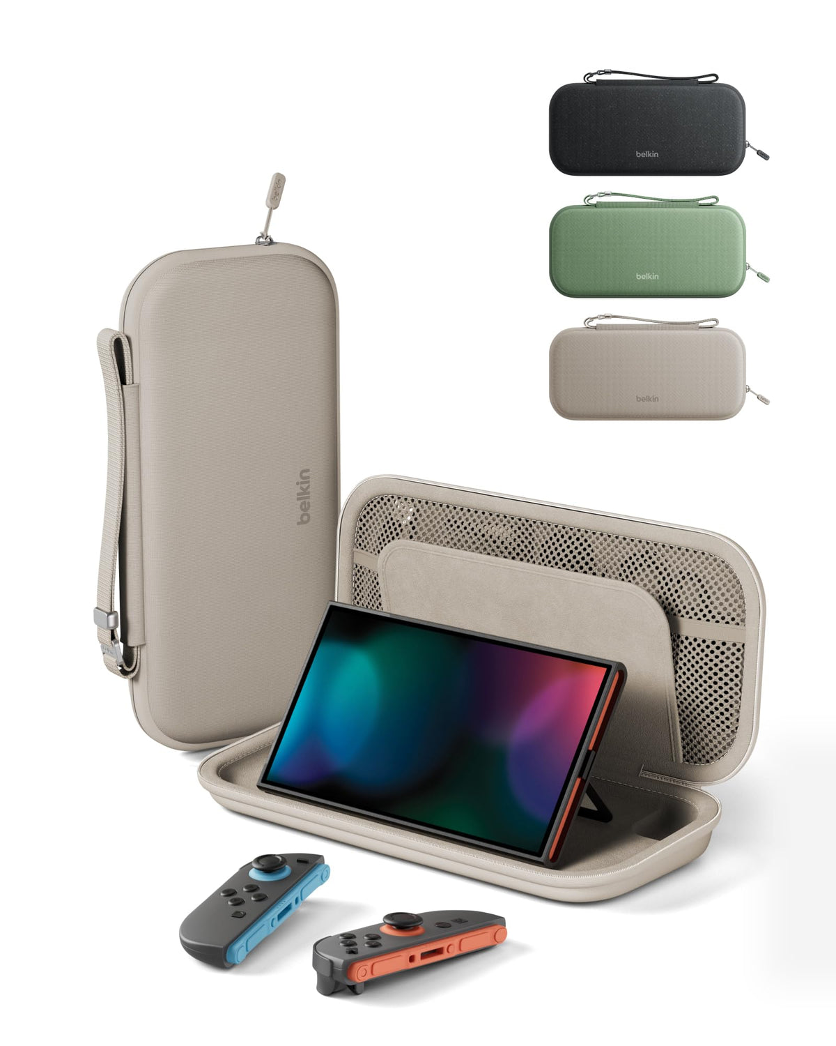 Belkin Nintendo Switch 2 Case, Slim Carrying Travel Bag with AirTag Holder