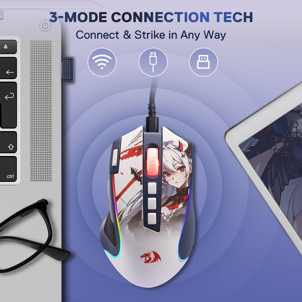 Redragon M612 Wired RGB Optical Gaming Mouse 8000 DPI Remapping Keys