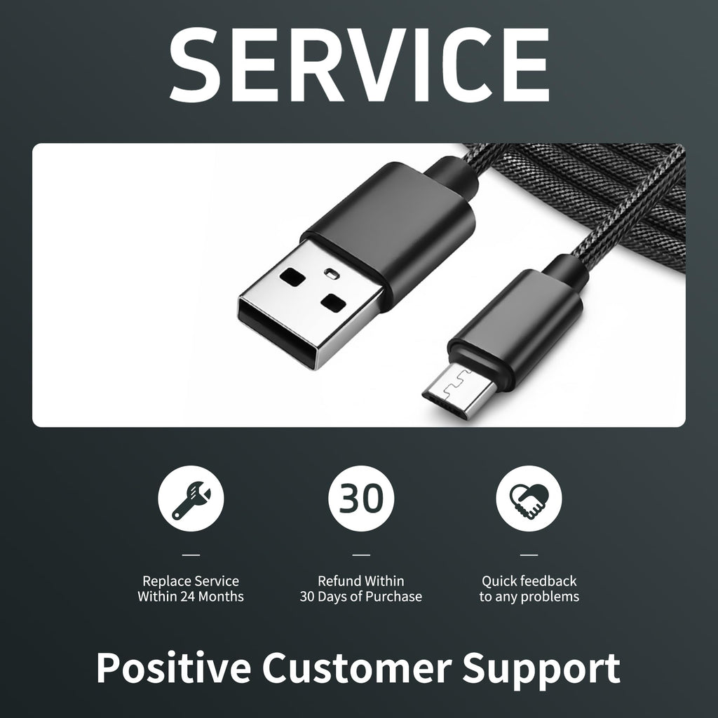 Superer Micro USB Charger Cable Fit for PS4 Controller, Kindle Paperwhite, Amazon Fire Tablet, Roku Streaming Stick, Fire TV Stick, Xbox One X S, Android Phone Fast Charging Data Sync Power Cord