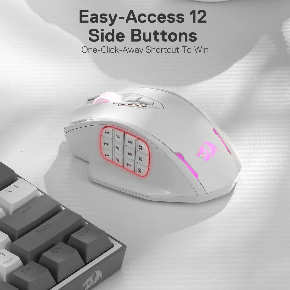 Redragon M908 Wired MMO RGB Gaming Mouse 12400 DPI Remapping Keys