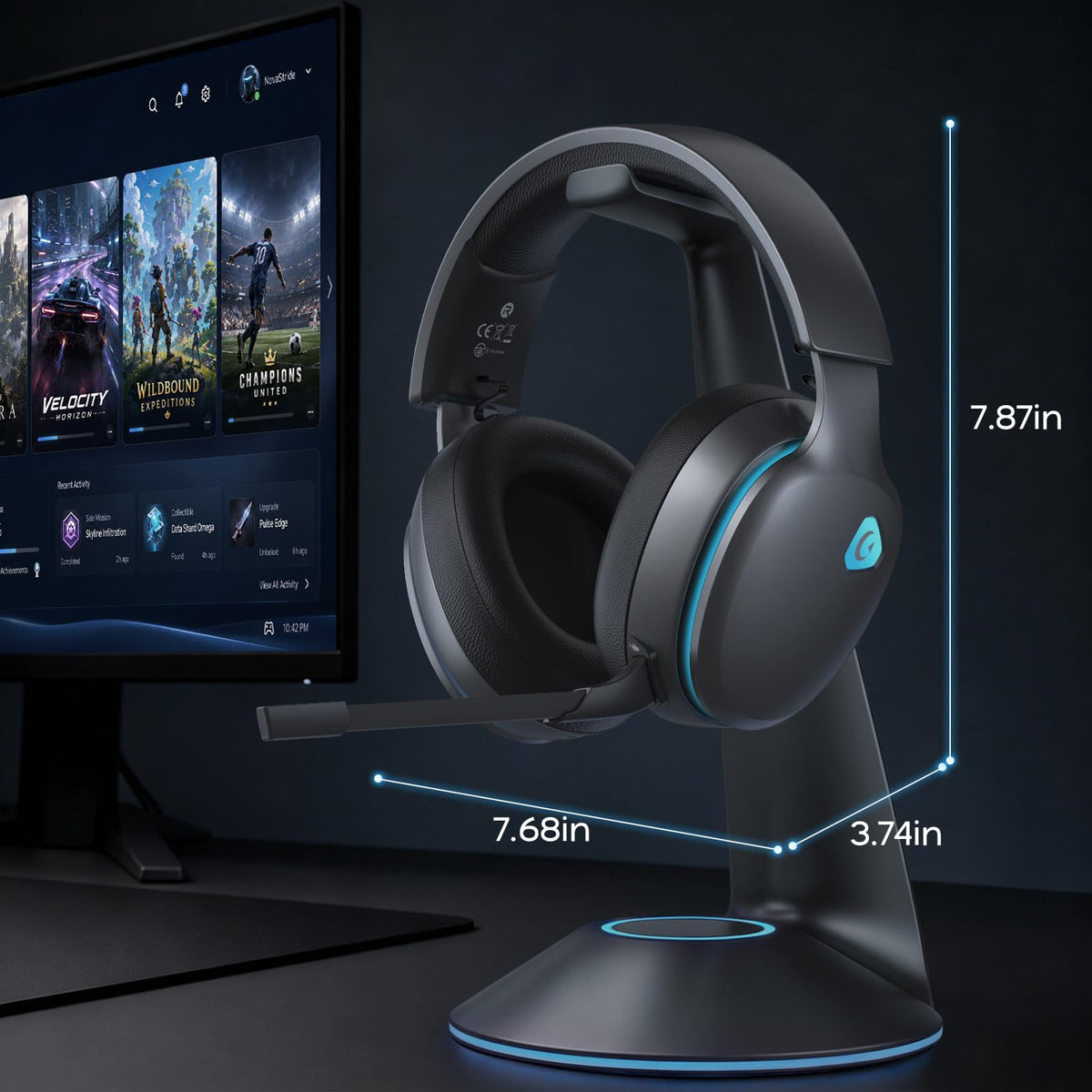 AOC 2.4GHz Wireless Gaming Headset for PS5, PS4, PC, Switch, 45Hr, White