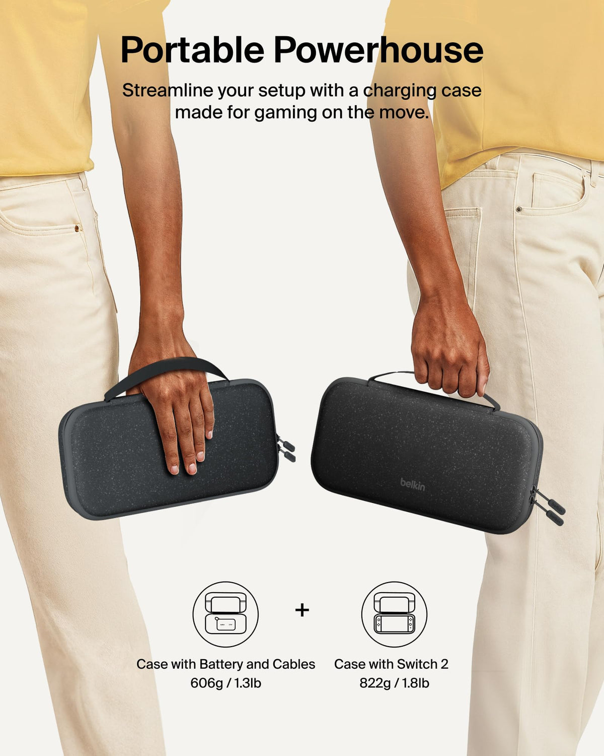 Belkin Nintendo Switch 2 Case, Slim Carrying Travel Bag with AirTag Holder