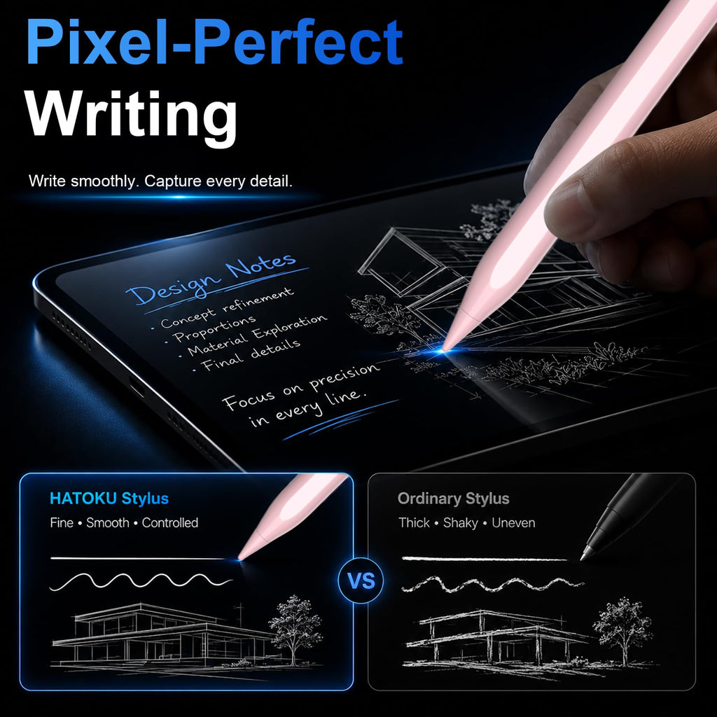 HATOKU Stylus Pen for Apple iPad 2018-2026 Magnetic for Note-Taking Drawing