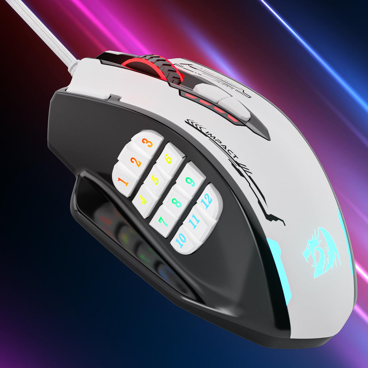 Redragon M908 Wired MMO RGB Gaming Mouse 12400 DPI Remapping Keys