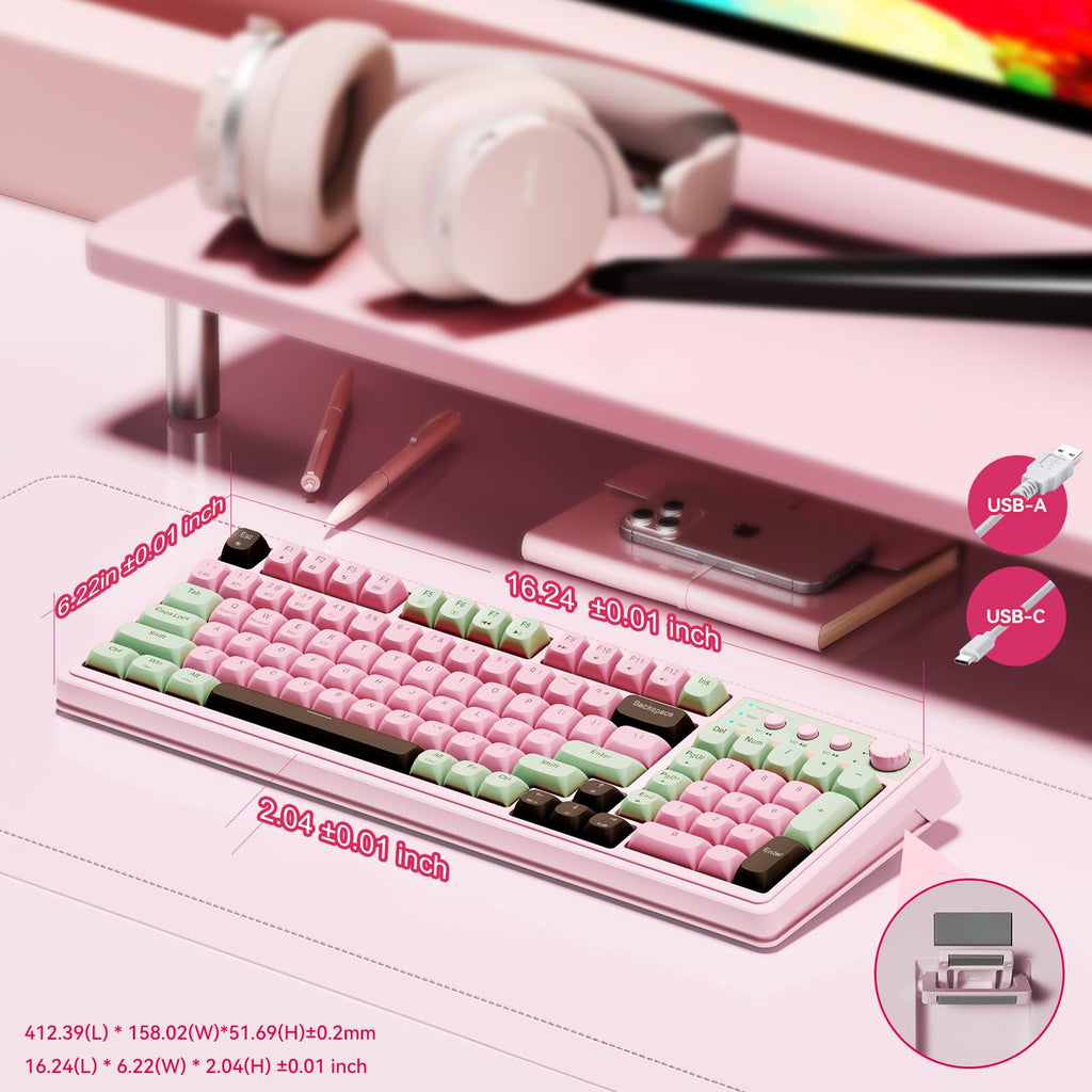 AULA 99 Key Keyboard, Wireless Gaming Keyboard Bluetooth Computer Keyboards