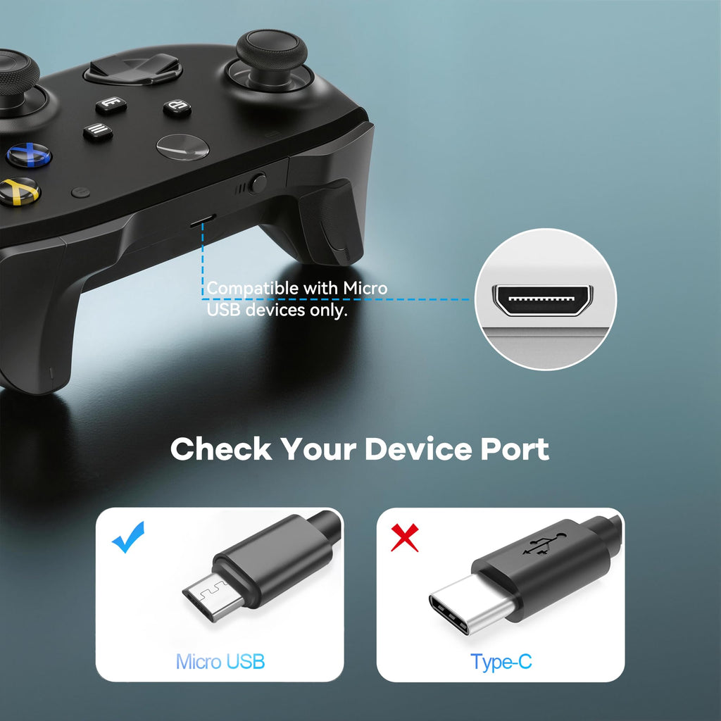 Superer Micro USB Charger Cable Fit for PS4 Controller, Kindle Paperwhite, Amazon Fire Tablet, Roku Streaming Stick, Fire TV Stick, Xbox One X S, Android Phone Fast Charging Data Sync Power Cord