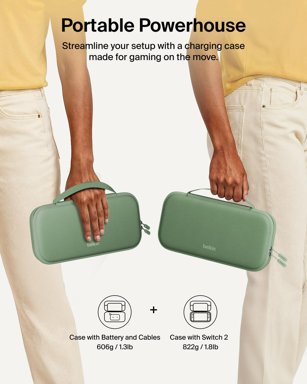 Belkin Nintendo Switch 2 Case, Slim Carrying Travel Bag with AirTag Holder