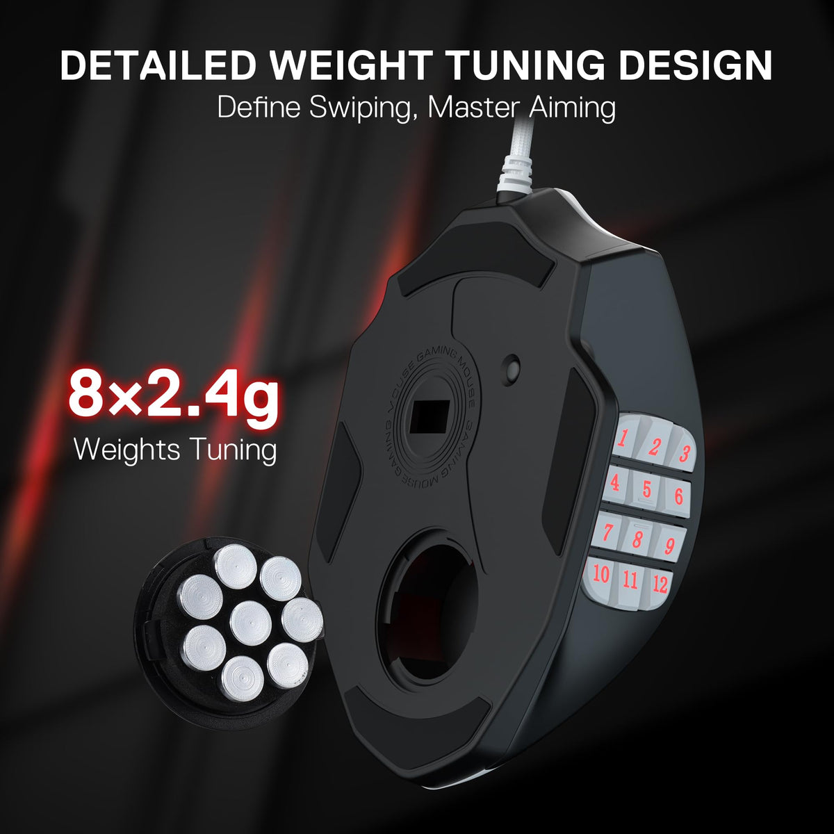 Redragon M908 Wired MMO RGB Gaming Mouse 12400 DPI Remapping Keys