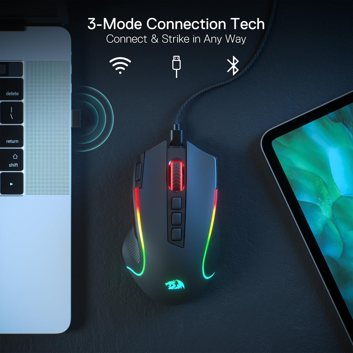 Redragon M612 Wired RGB Optical Gaming Mouse 8000 DPI Remapping Keys