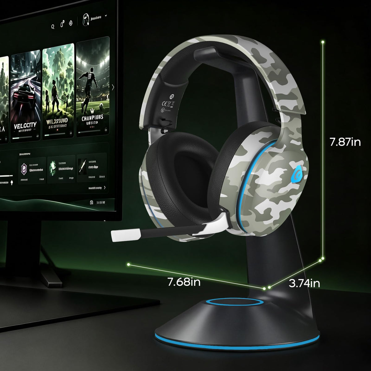 AOC 2.4GHz Wireless Gaming Headset for PS5, PS4, PC, Switch, 45Hr, White