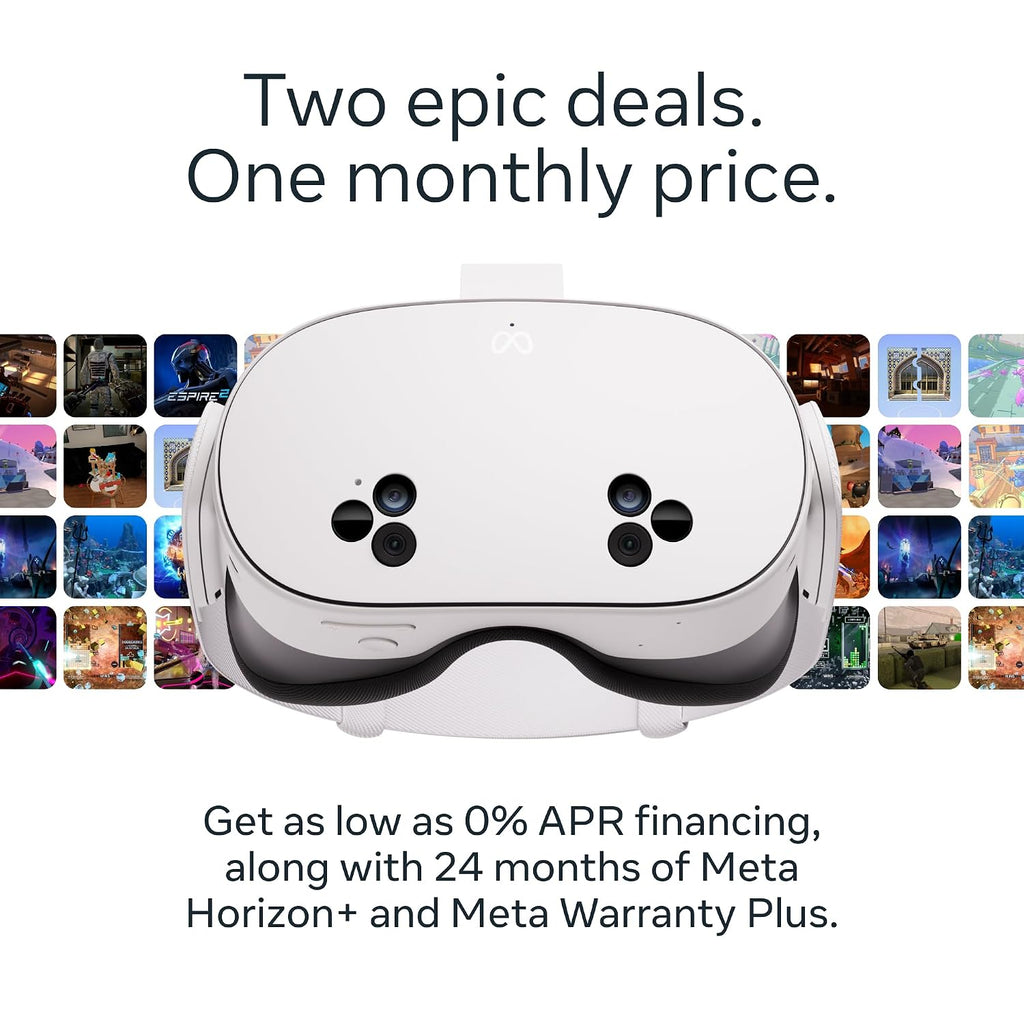 Meta Quest 3S 128GB, one Low Monthly Price, 24 Months of Games and Extended Protection, Ultimate Virtual Reality Experience