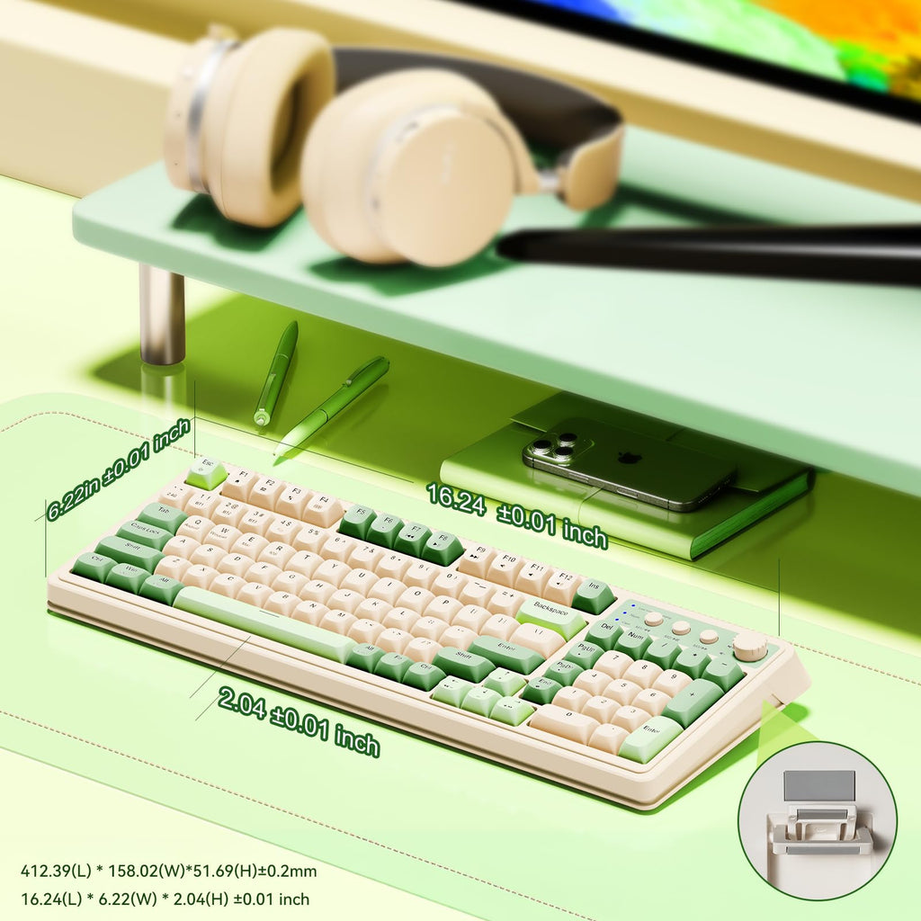 AULA 99 Key Keyboard, Wireless Gaming Keyboard Bluetooth Computer Keyboards